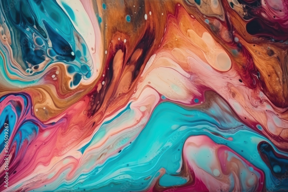 Aufkleber colorful abstract painting with various shapes and forms. generative ai