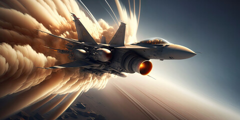 Realistic image of a very loud noise sonic boom - Generative AI