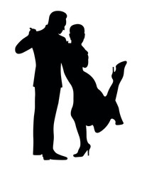 Dance people silhouette vector