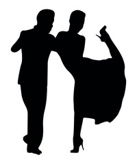 Dance people silhouette vector