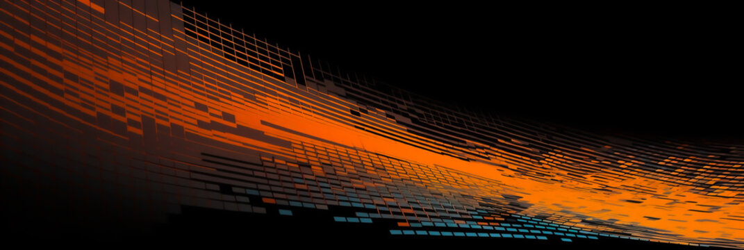 programming concept bakcground, horizontal layout banner with copy space, generative ai