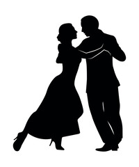 Dance people silhouette vector