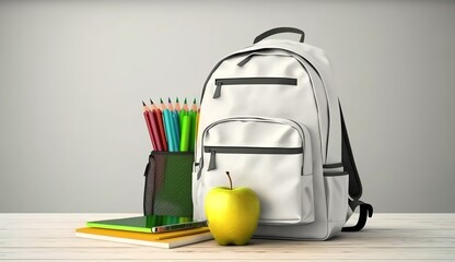 Back to school concept with backpack, generative ai