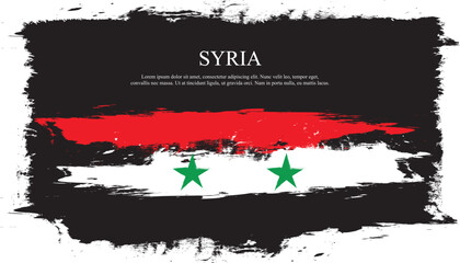Syria Flag Made of  grunge Brush Paint Vector template