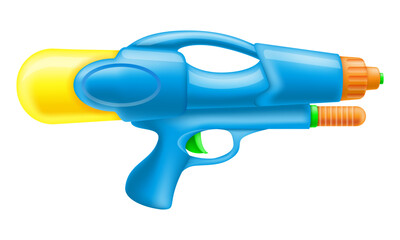 plastic water gun for kids games stock vector illustration
