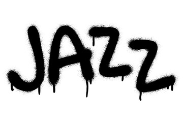 Spray graffiti word JAZZ over white. Musical genre concept.
