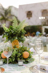 table setting in a restaurant