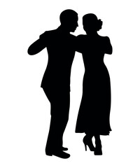 Dance people silhouette vector