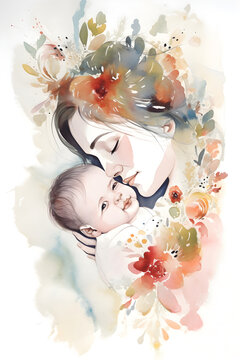 Mothers Day concept with mother and her child
