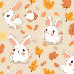 Kawaii Cute Rabbit, Easter Theme, Ai