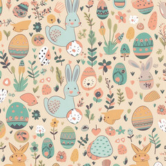 Kawaii Cute Rabbit, Easter Theme, Ai