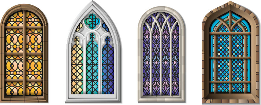 Stained Glass Windows Set