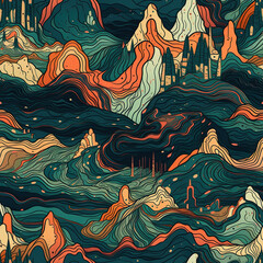 Repeating pattern, 2D game background, cool world