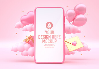 Love Concept with Smartphone Mockup