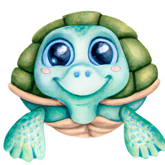 Cute Sea animal Turtles Ai - obrazy, fototapety, plakaty