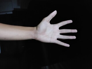 A Male Hand Showing All Fingers