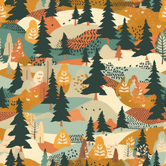 Repeating pattern, 2D game background, cool world