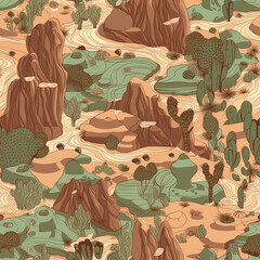 Repeating pattern, 2D game background, cool world