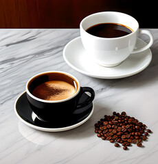 realistic illustration of coffee beans, fragrant coffee concept. bar