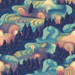 Repeating pattern, 2D game background, cool world