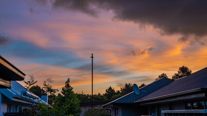 sunset in the city, Prebbleton, Canterbury, New Zealand