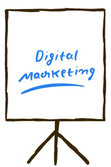 Digital Marketing White Board Stand Presentation Text
