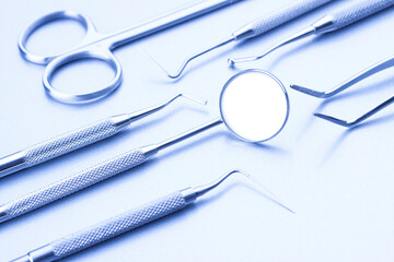 Closeup of professional dental tools