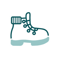 Hiking boot vector isolated icon. Camping sign