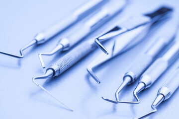 Closeup of professional dental tools