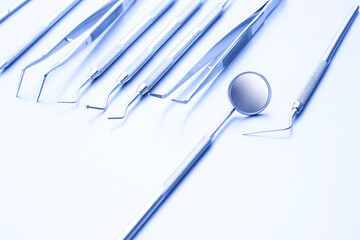 Closeup of professional dental tools