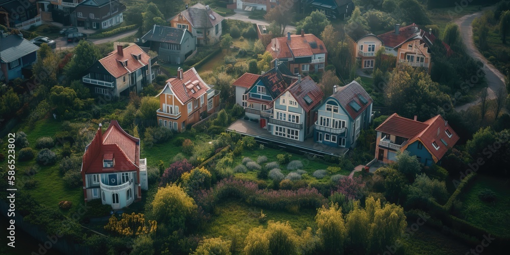 Poster view from the height of n on the typical buildings of the urban landscape.aerial view. panoramic sho