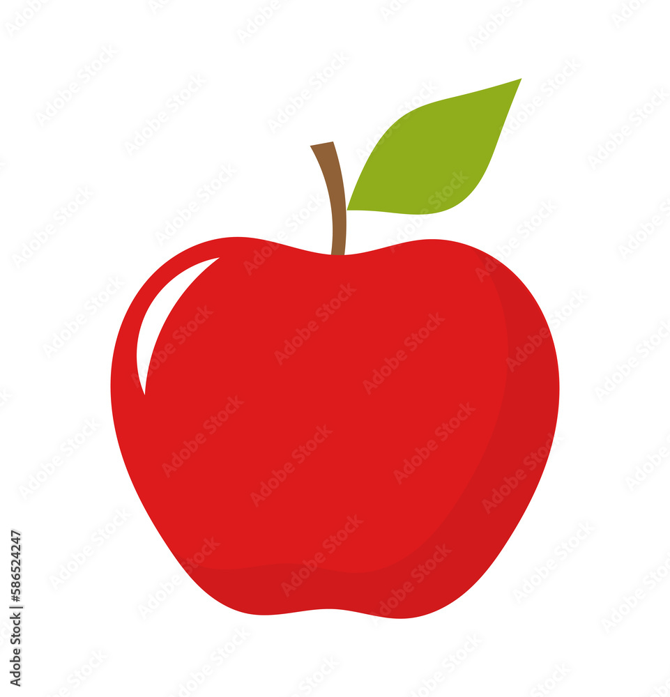 Wall mural red apple fruit icon illustration - Wall murals