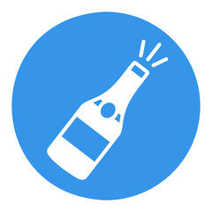 Champagne bottle isolated vector glyph icon