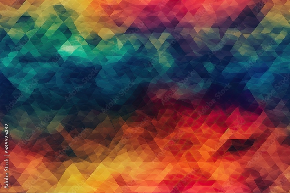 Poster colorful abstract background made up of overlapping triangles. generative ai