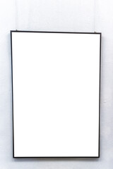 Picture frame on a white wall background