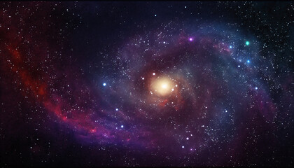 Fototapeta premium A spectacular view of a bright and majestic galaxy of Twinkling Stars in the night sky shows the beauty of deep space creating an awe-inspiring astronomical object in outer space.