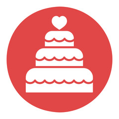 Stacked wedding cake dessert with heart topper