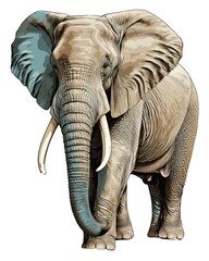 Fototapeta na wymiar African Elephant Illustration With Transparent Background. Generative Ai.