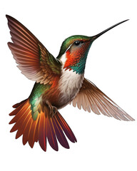 Obraz premium Hummingbird Illustration With Transparent Background. Generative Ai.
