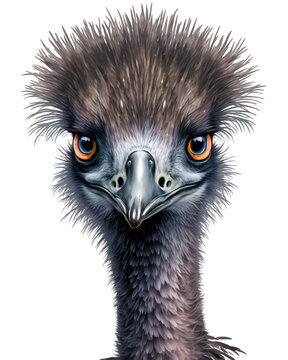 Emu Illustration With Transparent Background. Generative Ai.