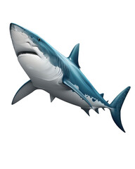 Fototapeta premium Shark Illustration With Transparent Background. Generative Ai.