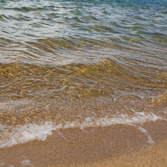 Wild beach of Sassari in the Italian region Sardinia, northwest of Olbia. Sea coast of Italy with...
