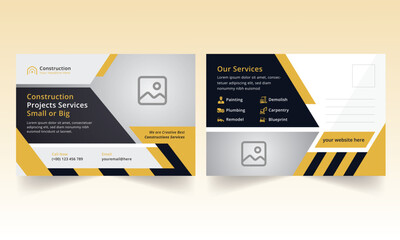 Construction eddm postcard design template