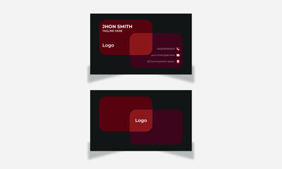 Red & Black business card Design template with a card- personal visiting card lay out
