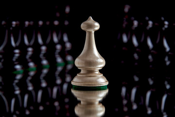 Chess figures on a black background