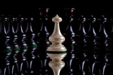 Chess figures on a black background