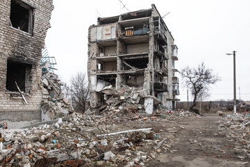 The aftermath of the war in Izyum, Kharkiv Oblast, Ukraine