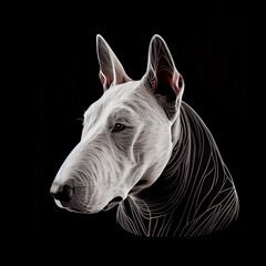 Fototapeta na wymiar Bull Terriers Dog Breed Isolated on Black Background. Generative AI