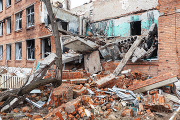 The aftermath of the war in Izyum, Kharkiv Oblast, Ukraine