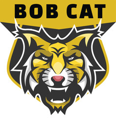 bob cat head vector logo